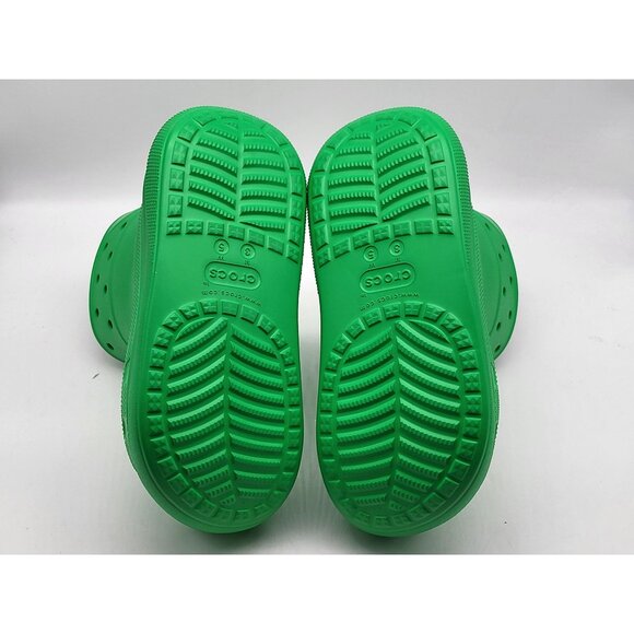 Crocs Classic Crush Waterproof Green Grass Womens Rain Boots Size 5 - Picture 7 of 8